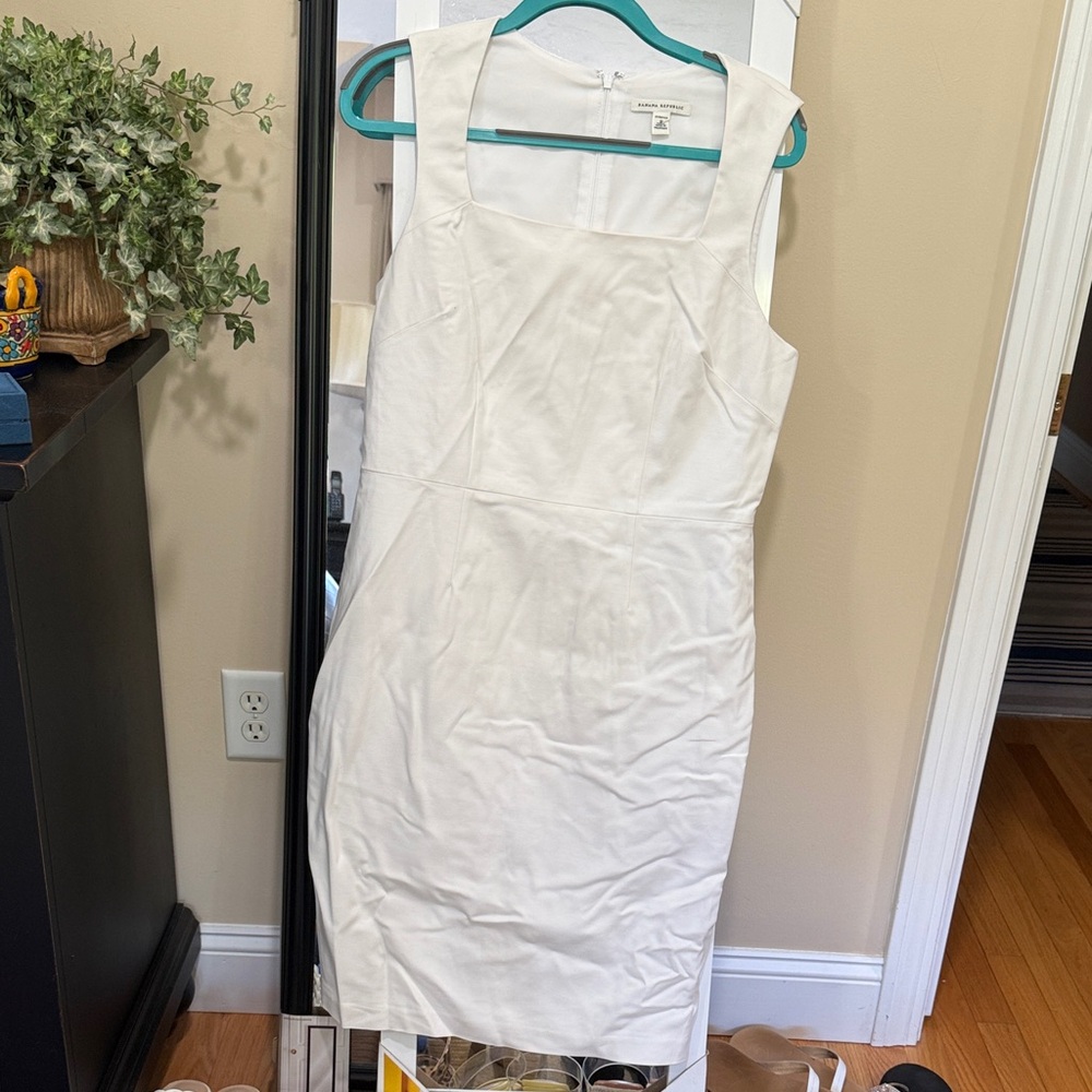 Elegant White Banana Republic Midi Dress Size 12